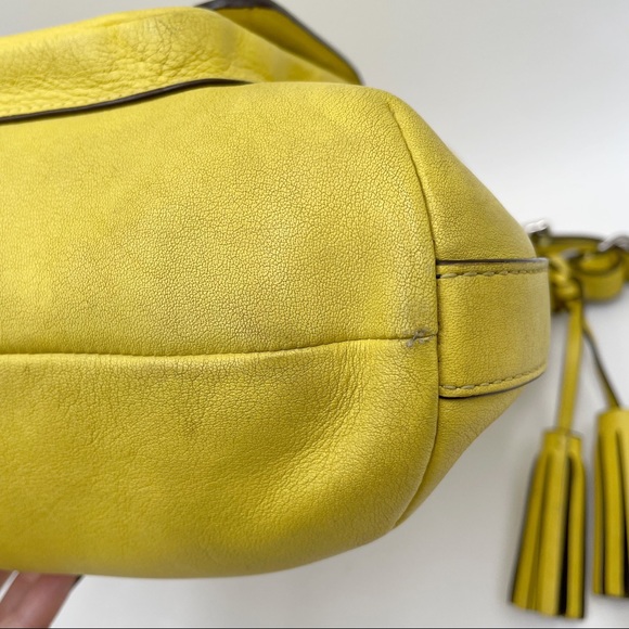 Coach Legacy Courtney Slim Convertible 22831 Yellow Leather Hobo Bag - Picture 12 of 16